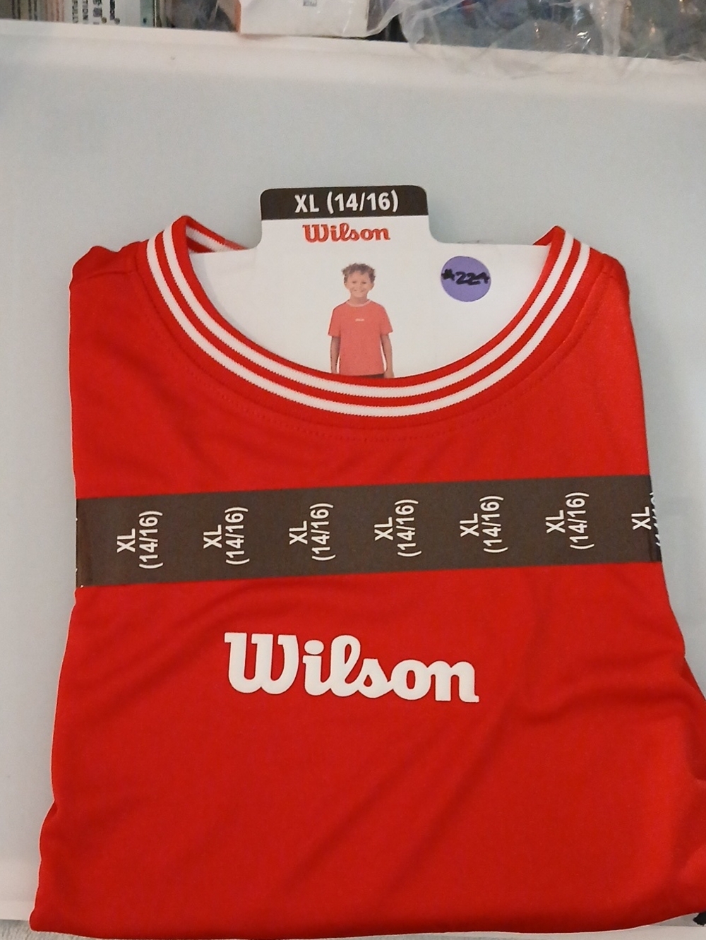 Wilson Red Short-Sleeve Logo Tee with White Trim